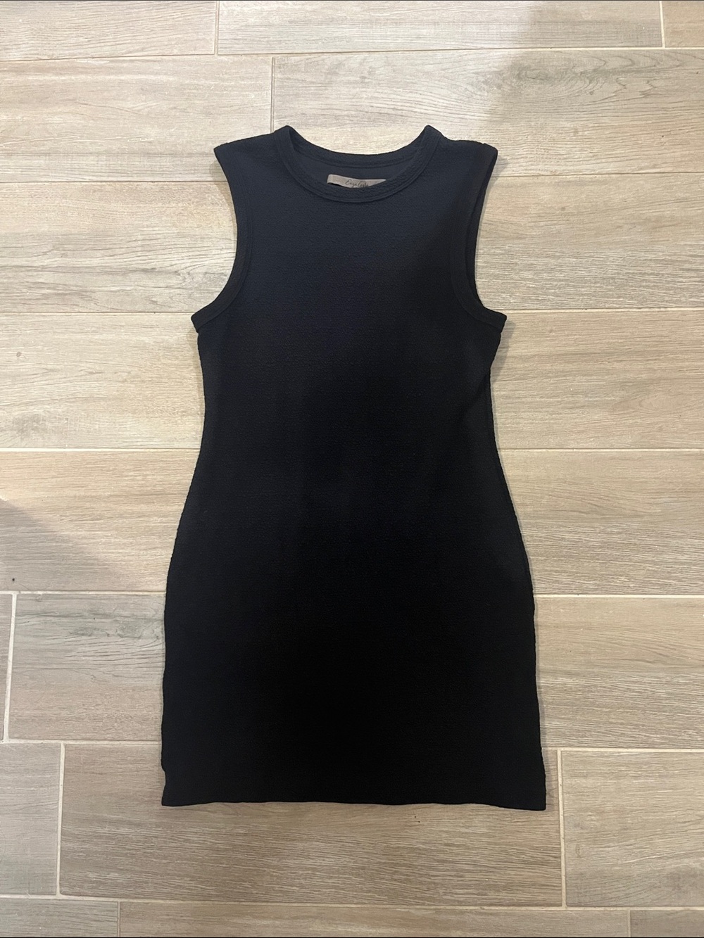 Enza Costa Black Sleeveless Ribbed Mini Dress